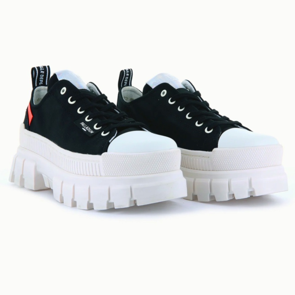 New Black & White Palladium Low Top Boots - 9